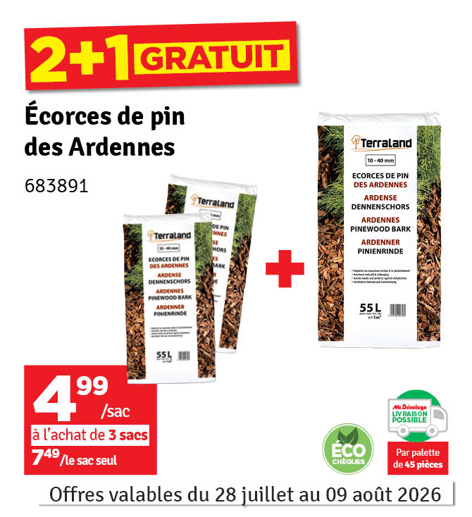 Ecorce de pin sylvestre des Ardennes 55 L TERRALAND